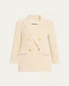 L Agence Riva Knit Double-breasted Blazer In Neutral