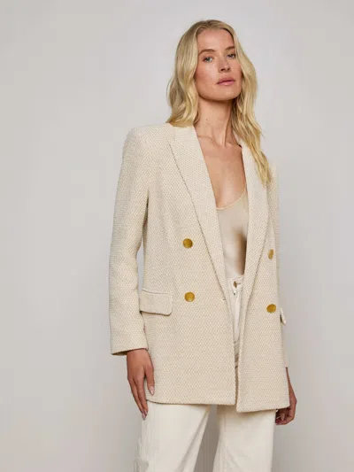 L Agence Riva Oversized Knit Blazer In Neutral