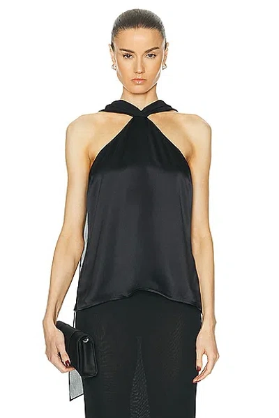 L Agence Riviera Shoulder Cape Silk Blouse In Black