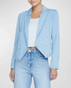 L AGENCE ROBBIE DOUBLE-BREASTED DENIM JACKET