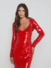 L Agence Rocco Sequin Shrug In Red Sequin