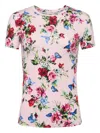 L Agence Rose-butterfly-print T-shirt In Pink