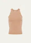 L AGENCE ROSEMARY HIGH-NECK BUTTON TANK TOP
