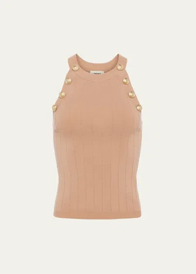 L AGENCE ROSEMARY HIGH-NECK BUTTON TANK TOP