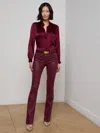 L'agence Ruth Coated Straight-leg Jean In Burgundy
