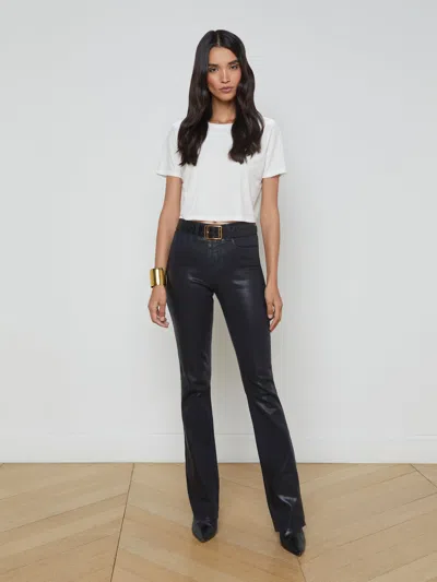 L Agence Ruth Coated Straight-leg Jean In Metro Coated
