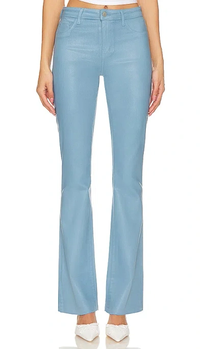 L Agence Ruth High Rise Straight Hem In Blue Mist Coated