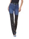 L AGENCE RUTH HIGH RISE STRAIGHT JEAN IN MAGNOLIA/BLACK