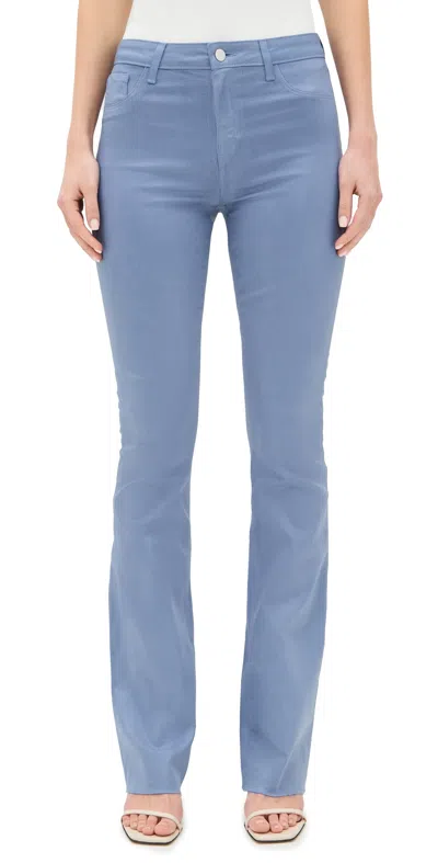 L Agence Ruth High Rise Straight Raw Hem Jeans Wild Wind Coated