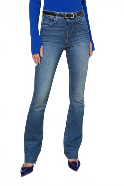 L Agence Ruth High Rise Straight Raw Jean In Woodbridge In Multi