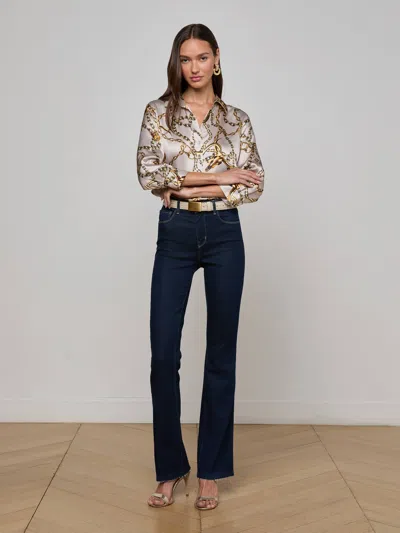 L Agence Ruth Straight-leg Jean In Blue