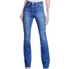 L'agence Ruth Chain Detail Raw Hem Straight Leg Jeans In Blue
