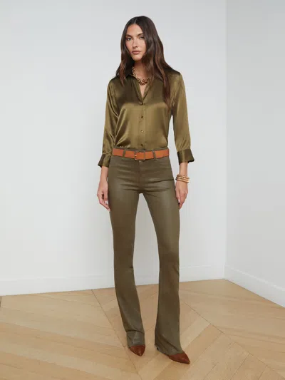 L Agence Ruth Straight-leg Jean In Pinewood Coated