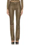 L Agence Ruth Straight Raw Hem Jeans In Pinewood Coated