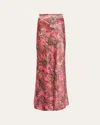 L Agence Ryker Bias-cut Silk Skirt In Mauve Multi Kesi Print