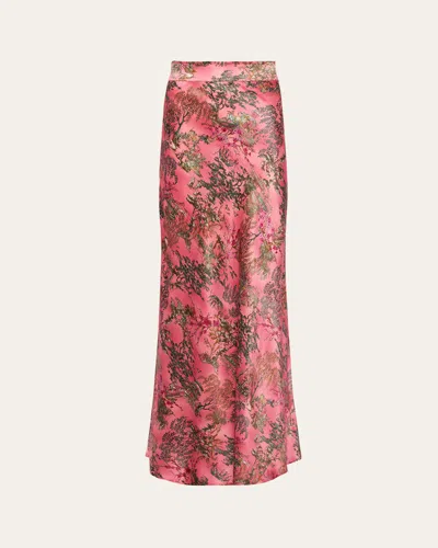 L Agence Ryker Bias-cut Silk Skirt In Mauve Multi