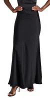 L'agence Ryker Waistband Silk Skirt In Black In Black