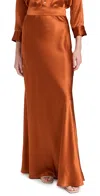 L Agence Ryker Silk Maxi Skirt In Sienna