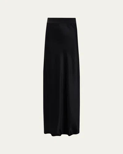 L'agence Ryker Waistband Silk Skirt In Black