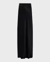L'agence Ryker Waistband Silk Skirt In Black In Black