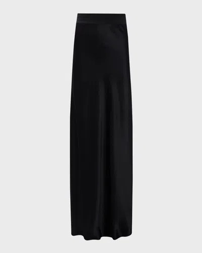 L'agence Ryker Waistband Silk Skirt In Black