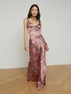 L Agence Ryker Bias-cut Silk Skirt In Mauve Multi Kesi Print