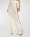 L Agence Ryker Silk Maxi Skirt In Pearl