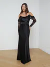 L'agence Ryker Waistband Silk Skirt In Black In Black