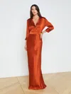 L Agence Ryker Silk Maxi Skirt In Sienna
