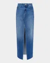 L Agence Rysa Denim Maxi Skirt In Blue