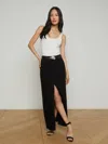 L Agence Rysa Slit Front Maxi Skirt In Noir In Noir