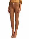 L Agence Sabine High-rise Ankle Coated Skinny Jeans In Brown In Brown