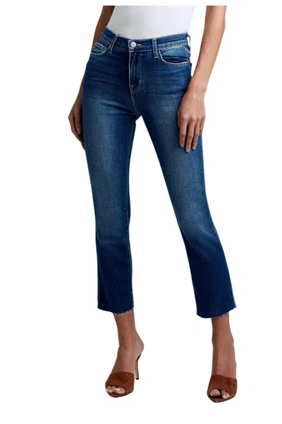 L Agence Sada High Rise Crop Slim Jean In Sequoia In Blue
