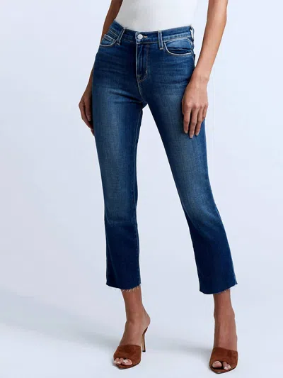 L Agence Sada High-rise Cropped Jean In Sequoia In Blue