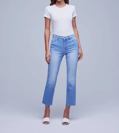 L Agence Sada High Rise Cropped Jeans In Omaha In Blue