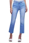 L'agence Kendra High Waist Crop Flare Jeans In Blue
