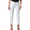 L Agence Sada Womens Denim High Rise Slim Jeans In White