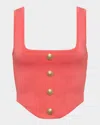 L Agence Saga Knit Corset Top