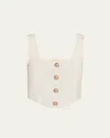L Agence Saga Square-neck Corset Top