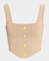 L'agence Saga Square Neck Top In Almondgold