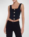 L Agence Saga Square-neck Corset Top In Blackgold