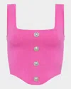 L Agence Saga Top In Rose Violetnickel
