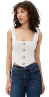 L Agence Saga Square Neck Knit Corset Ivory/gold