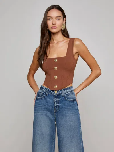 L Agence Saga Top In Brown