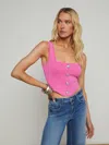 L Agence Saga Top In Rose Violetnickel