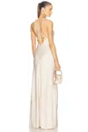 L Agence Serita Silk Charmeuse Maxi Slipdress In Champagne
