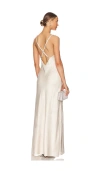 L Agence Serita Silk Charmeuse Maxi Slipdress In Ivory