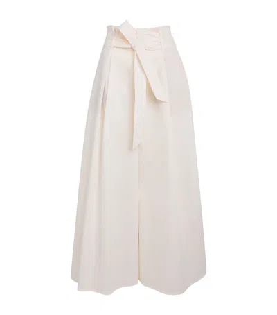 L Agence Sateen Lowen Paperbag Trousers In White