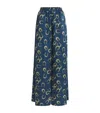 L Agence Satin Lillian Wide-leg Trousers In Blue