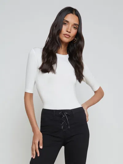 L'agence Saundra Jersey Tee In White